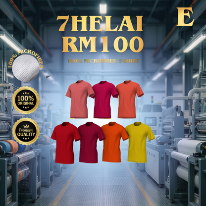 [COMBO A] 7 PCS RM100 -Daily Microfiber Round Neck T-Shirt (XS-7XL & Kids)
